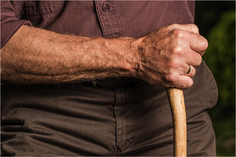 old man with cane Alzheimer's