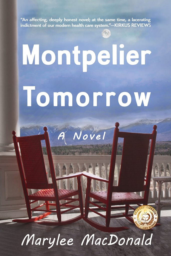 book cover showing two rocking chairs on a porch in the moonlight